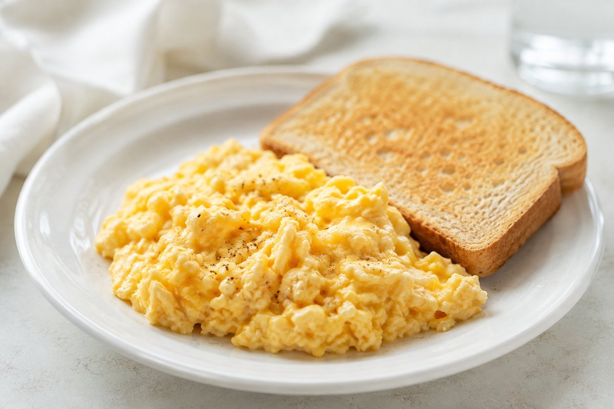 Gentle Soft-Scrambled Eggs for a Nausea Day (18g Protein)